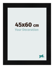 Photo Frame 45x60cm Black Silver Polished MDF Pisa Front Size | Yourdecoration.com