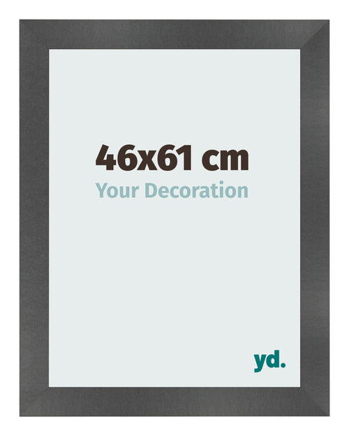 Photo Frame 46x61cm Black Silver Polished MDF Pisa Front Size | Yourdecoration.com