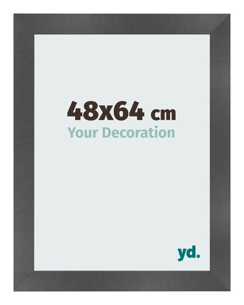 Photo Frame 48x64cm Black Silver Polished MDF Pisa Front Size | Yourdecoration.com