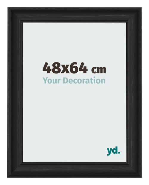Photo Frame 48x64cm Black Woodgrain MDF Lazio Front Size | Yourdecoration.com