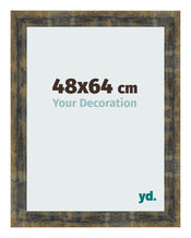 Photo Frame 48x64cm Blue Gold Melange MDF Pisa Front Size | Yourdecoration.com