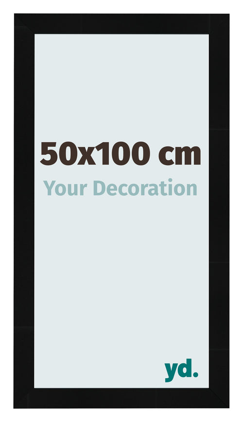 Photo Frame 50x100cm Black Silver Polished MDF Pisa Front Size | Yourdecoration.com