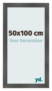 Photo Frame 50x100cm Black Silver Polished MDF Pisa Front Size | Yourdecoration.com