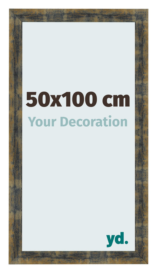 Photo Frame 50x100cm Blue Gold Melange MDF Pisa Front Size | Yourdecoration.com