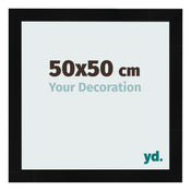 Photo Frame 50x50cm Black Silver Polished MDF Pisa Front Size | Yourdecoration.com