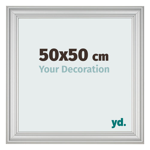 Photo Frame 50x50cm Silver Matte MDF Lazio Front Size | Yourdecoration.com