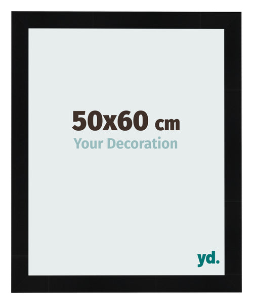 Photo Frame 50x60cm Black Silver Polished MDF Pisa Front Size | Yourdecoration.com
