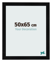 Photo Frame 50x65cm Black Silver Polished MDF Pisa Front Size | Yourdecoration.com
