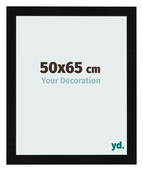 Photo Frame 50x65cm Black Silver Polished MDF Pisa Front Size | Yourdecoration.com