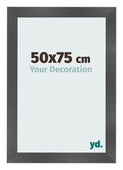 Photo Frame 50x75cm Black Silver Polished MDF Pisa Front Size | Yourdecoration.com