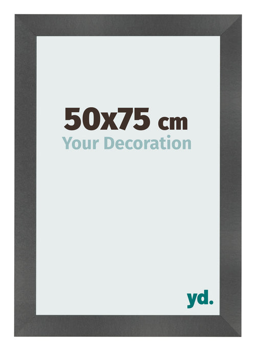 Photo Frame 50x75cm Black Silver Polished MDF Pisa Front Size | Yourdecoration.com