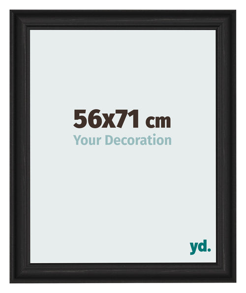 Photo Frame 56x71cm Black Woodgrain MDF Lazio Front Size | Yourdecoration.com