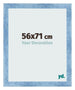 Photo Frame 56x71cm Clear Blue Swept MDF Pisa Front Size | Yourdecoration.com