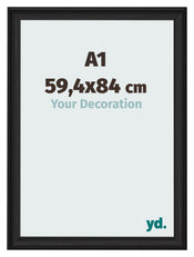 Photo Frame 59 4x84cm A1 Black Woodgrain MDF Lazio Front Size | Yourdecoration.com