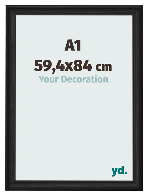 Photo Frame 59 4x84cm A1 Black Woodgrain MDF Lazio Front Size | Yourdecoration.com