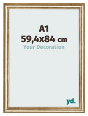 Photo Frame 59 4x84cm A1 Gold Antique MDF Lazio Front Size | Yourdecoration.com