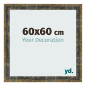 Photo Frame 60x60cm Blue Gold Melange MDF Pisa Front Size | Yourdecoration.com