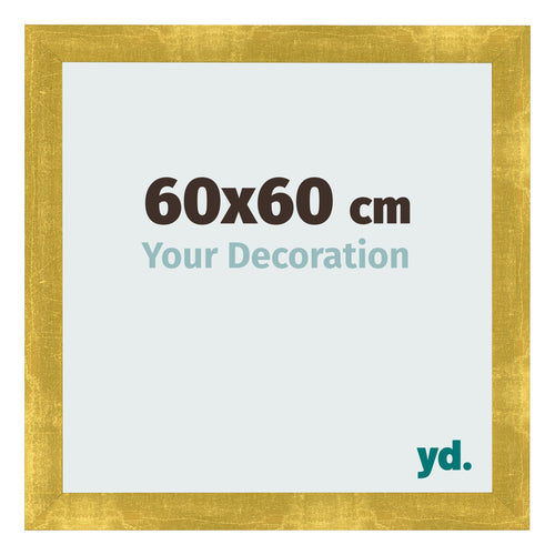 Photo Frame 60x60cm Gold Vintage MDF Pisa Front Size | Yourdecoration.com