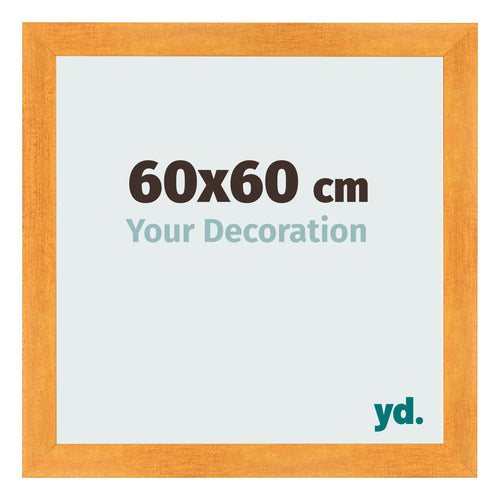 Photo Frame 60x60cm Orange MDF Pisa Front Size | Yourdecoration.com