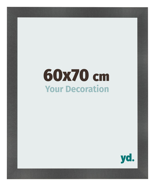 Photo Frame 60x70cm Black Silver Polished MDF Pisa Front Size | Yourdecoration.com