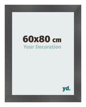 Photo Frame 60x80cm Black Silver Polished MDF Pisa Front Size | Yourdecoration.com