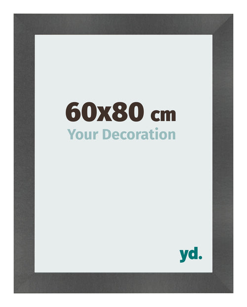 Photo Frame 60x80cm Black Silver Polished MDF Pisa Front Size | Yourdecoration.com