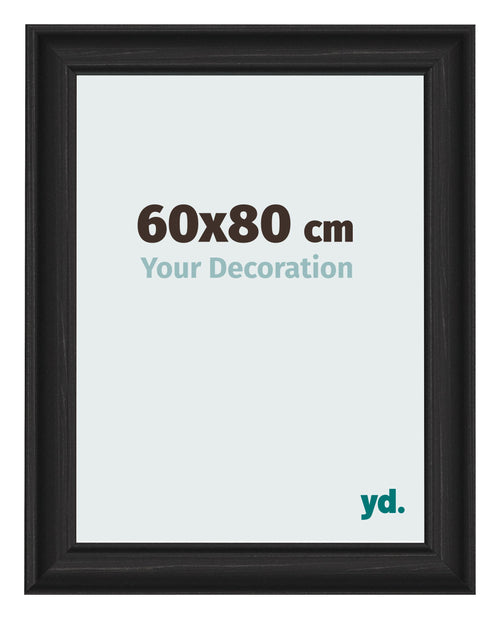 Photo Frame 60x80cm Black Woodgrain MDF Lazio Front Size | Yourdecoration.com