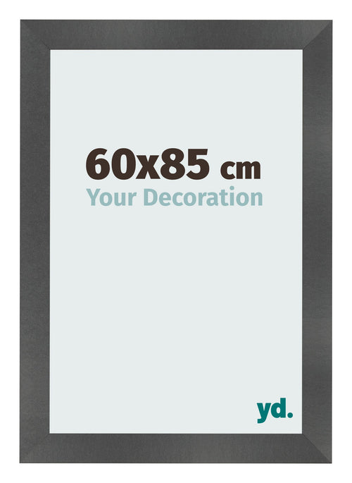 Photo Frame 60x85cm Black Silver Polished MDF Pisa Front Size | Yourdecoration.com