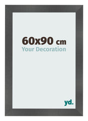 Photo Frame 60x90cm Black Silver Polished MDF Pisa Front Size | Yourdecoration.com