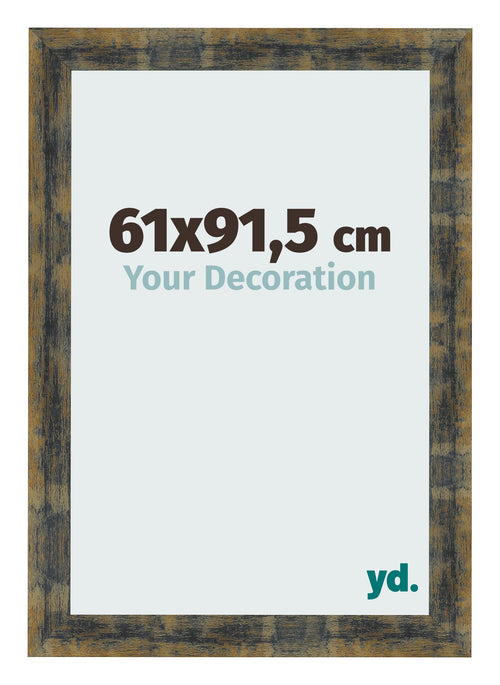 Photo Frame 61x91 5cm Blue Gold Melange MDF Pisa Front Size | Yourdecoration.com