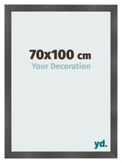 Photo Frame 70x100cm Black Silver Polished MDF Pisa Front Size | Yourdecoration.com