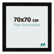 Photo Frame 70x70cm Black Silver Polished MDF Pisa Front Size | Yourdecoration.com