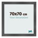 Photo Frame 70x70cm Black Silver Polished MDF Pisa Front Size | Yourdecoration.com
