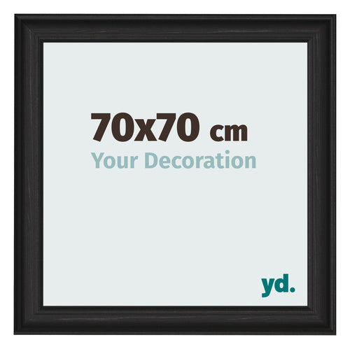 Photo Frame 70x70cm Black Woodgrain MDF Lazio Front Size | Yourdecoration.com