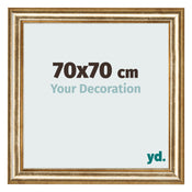 Photo Frame 70x70cm Gold Antique MDF Lazio Front Size | Yourdecoration.com