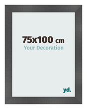Photo Frame 75x100cm Black Silver Polished MDF Pisa Front Size | Yourdecoration.com