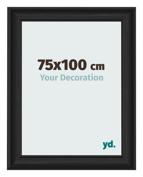 Photo Frame 75x100cm Black Woodgrain MDF Lazio Front Size | Yourdecoration.com
