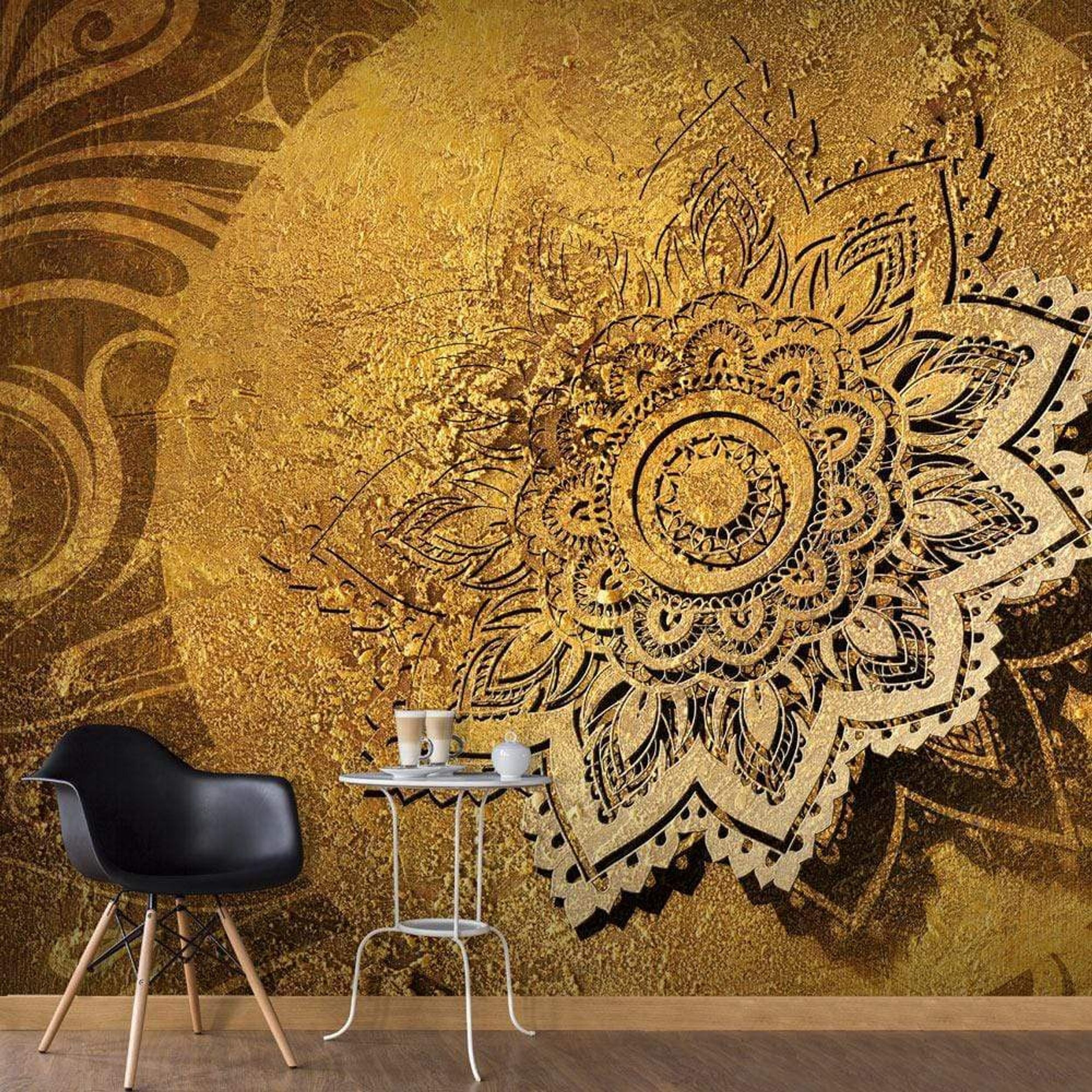 Wall Mural - Golden Illumination 100x70cm - Non-Woven Murals
