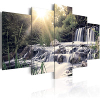 Canvas Print Waterfall of Dreams 5 Panels 100x50cm