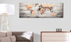 Canvas Print World Maps Wooden Travels 135x45cm
