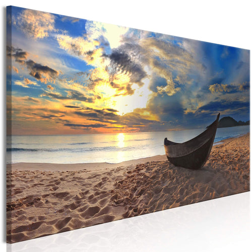 Canvas Print Boat on the Beach Narrow 150x50cm