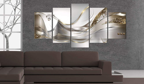 Canvas Print Golden Flight 5 Panels 100x50cm