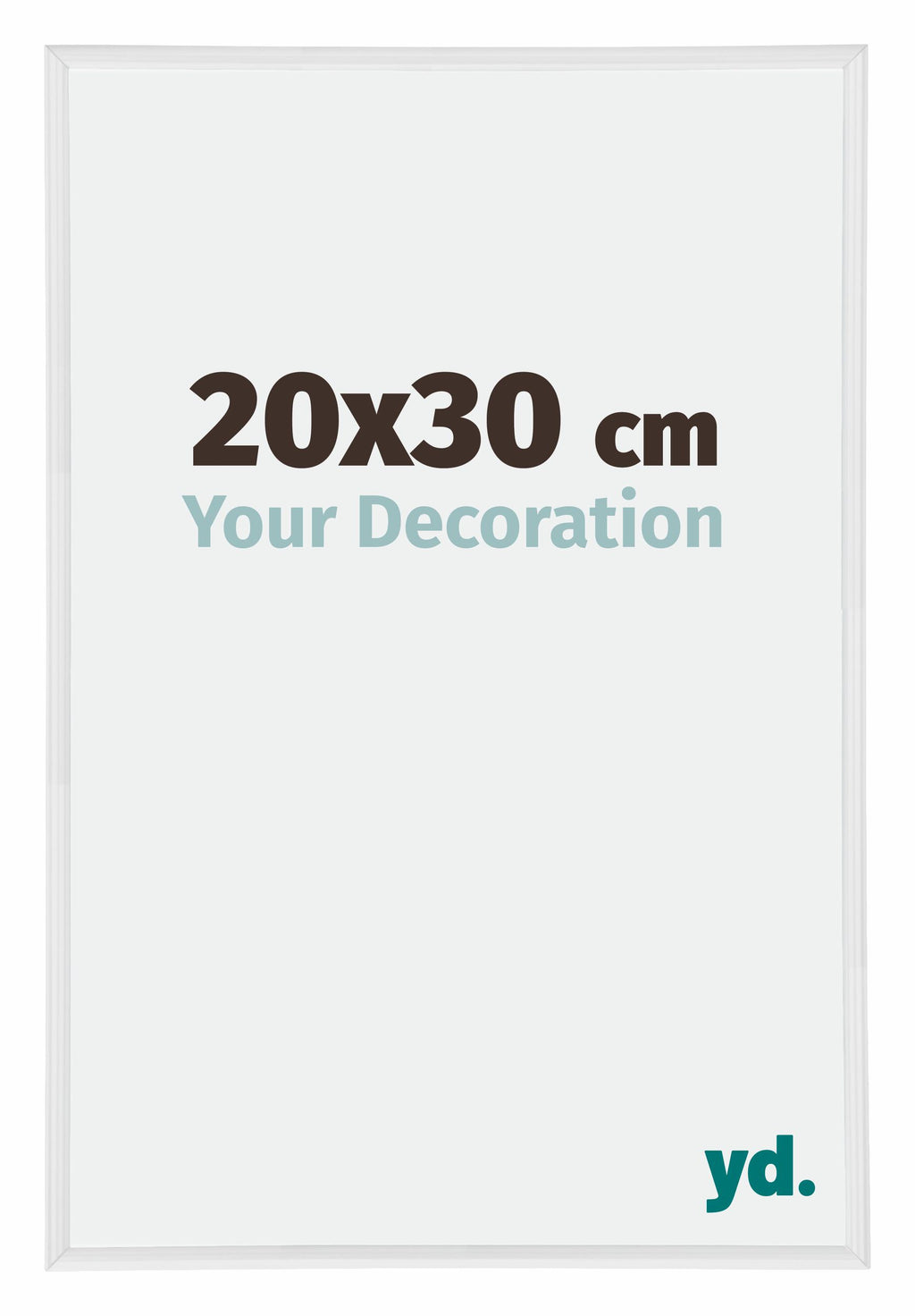 Annecy Plastic Photo Frame 20x30cm White High Gloss Front Size | Yourdecoration.com