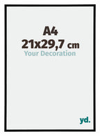 Annecy Plastic Photo Frame 21x29 7cm A4 Black High Gloss Size | Yourdecoration.com