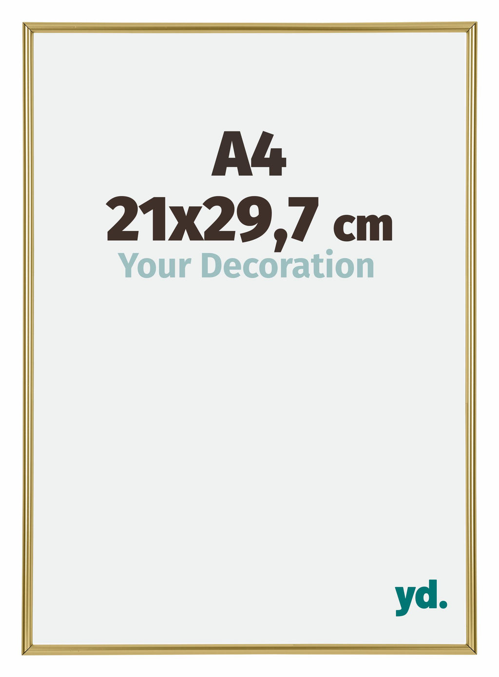 Annecy Plastic Photo Frame 21x29 7cm A4 Gold Front Size | Yourdecoration.com