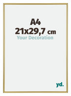 Annecy Plastic Photo Frame 21x29 7cm A4 Gold Front Size | Yourdecoration.com