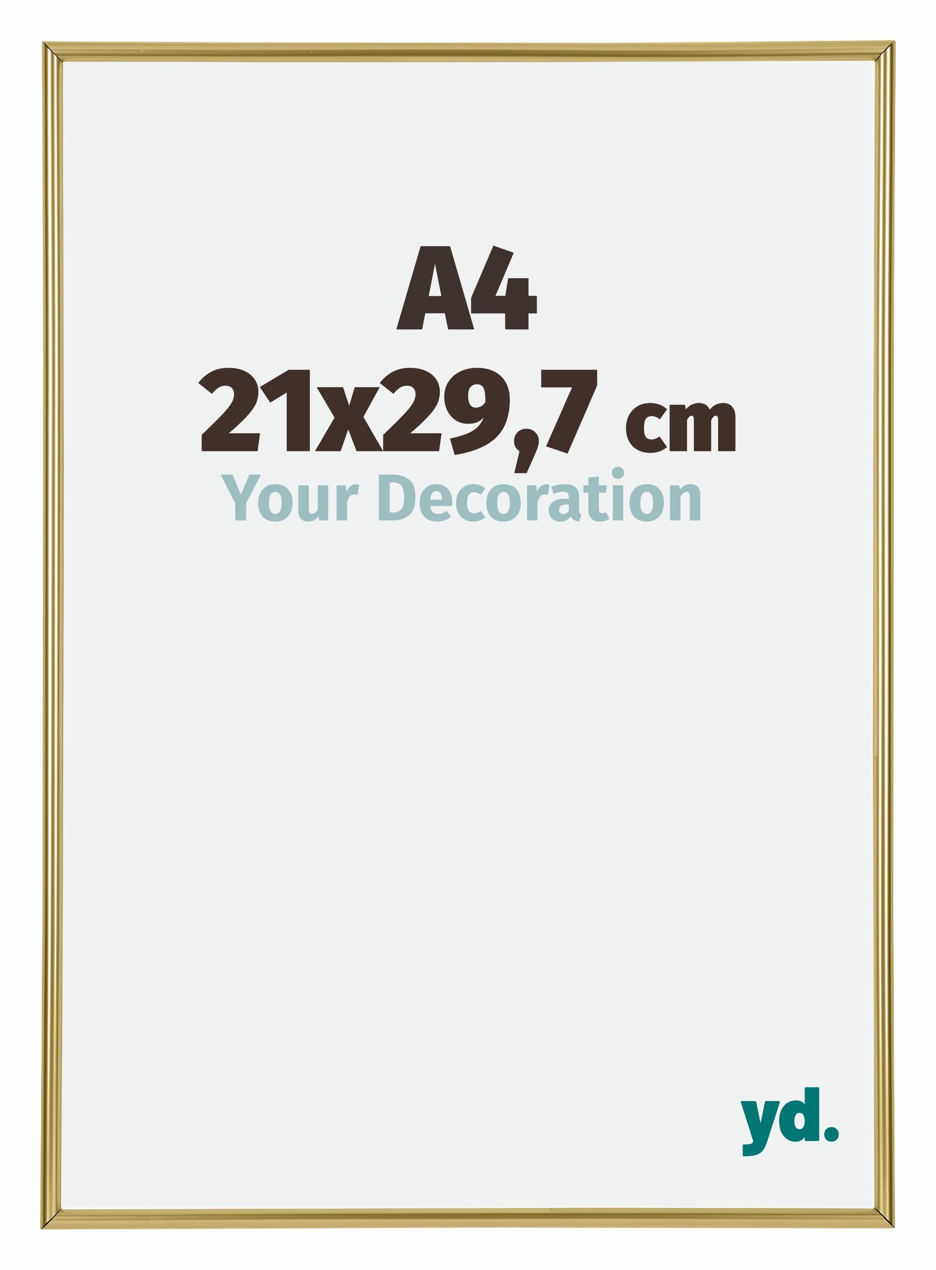 Annecy Plastic Photo Frame 21x29 7cm A4 Gold Front Size | Yourdecoration.com