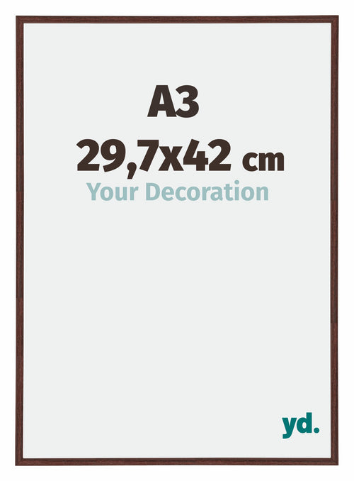 Annecy Plastic Photo Frame 29 7x42cm A3 Brown Front Size | Yourdecoration.com