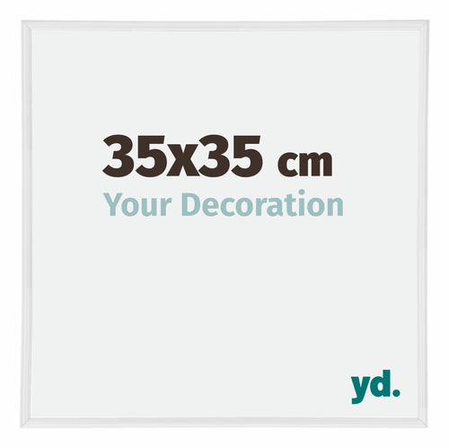 Annecy Plastic Photo Frame 35x35cm White High Gloss Front Size | Yourdecoration.com