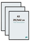 Aurora Aluminium Photo Frame 29-7x42cm A3 Set Van 3 Black Matt Front Size | Yourdecoration.com